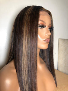 Ropo - Chocolate long bob wig with Highlights - Nu Hair