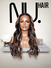 Load image into Gallery viewer, Ash brown and ash blonde closure wig
