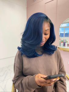 Nicole - 16" Blue layered wig